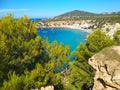 Top view from cala d`hort in a beautiful ibiza beach Royalty Free Stock Photo