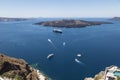 Top view of the Caldera from Santorini, Royalty Free Stock Photo