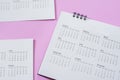 Top View of Calendar for Planner and organizer to plan and reminder daily appointment, meeting agenda, schedule, timetable, and ma Royalty Free Stock Photo