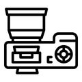 Top view camera icon outline vector. Studio photo