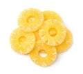 Top view of canned pineapple rings Royalty Free Stock Photo