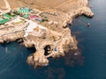 Top view of the cape with a hole where the church stands. Crimea