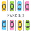 Top view of a car parking Royalty Free Stock Photo