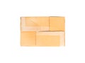 Top view cardboard box closed isolated on white background , clipping path