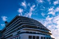 Top view of Carnival Miracle cruise in Port Tampa Bay.