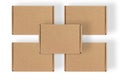 Top view of carton isolated on a white background with clipping path. Brown cardboard delivery box Royalty Free Stock Photo