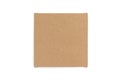 Top view of carton isolated on a white background with clipping path. Brown cardboard delivery box Royalty Free Stock Photo