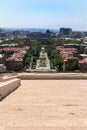 Armenia, Yerevan, September 2021. Staircase of the Grand Cascade and a view of the city center.