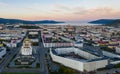 Top view of the Cathedral, streets and buildings Royalty Free Stock Photo