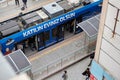 Top view on Cemberlitas station of modern tram, Fatih, Istanbul, Turkey.