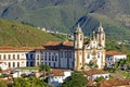 Top view of the center of the historic Ouro Preto city Royalty Free Stock Photo