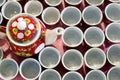 Top view Ceramic teapott,Drinking tea for Chinese wedding ceremony