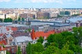 The top view of the Chain Bridge and Pest district, Budapest, Hungary Royalty Free Stock Photo