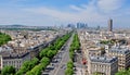 Top view of Champs-Elysees, Paris, France Royalty Free Stock Photo