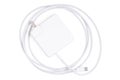 Top view Charger cord and plug for gadget on white Royalty Free Stock Photo