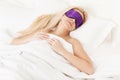 Beautiful young woman sleeping in bed Royalty Free Stock Photo