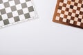 Top view of checkerboards Royalty Free Stock Photo
