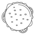 Top view cheeseburger icon, outline style