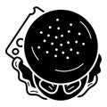 Top view cheeseburger icon, simple style