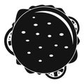 Top view cheeseburger icon, simple style