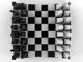 Top view of a chess table