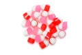 Top view chewy valentines candy Royalty Free Stock Photo