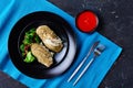 Top view on a chicken fillet with ranch seasoning