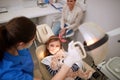 Top view of child in dental chair