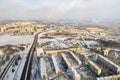 Top view of the Chizhovka district in winter. Minsk, Belarus