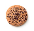 Top view of chocolate chip cookie Royalty Free Stock Photo