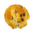 Top view of a chocolate chip muffin Royalty Free Stock Photo