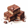 Delicious Fudge With Chocolate: A Semi-realistic Treat On A White Background