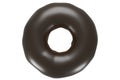 top view of Chocolate glazed donut or doughnut isolated on white background Royalty Free Stock Photo