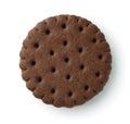 Top view of chocolate sandwich biscuit