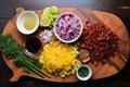 top view of chopped ingredients for marinade
