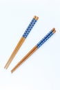 Top view Chopsticks for wooden with Clipping Path on White Background