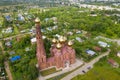 Top view of the Church of the Resurrection of Christ in the city of Vichuga, Ivanovo region, Russia