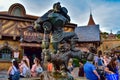 Top view of Cinderella`s Castle on beautiful sunset background in Magic Kingdom at Walt Disney World  2 Royalty Free Stock Photo