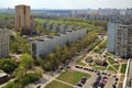 Top view of the city Balashikha in Moscow region, Russia. Royalty Free Stock Photo