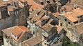 Top view of the city from the bell tower, roofs of houses in old town, beautiful cityscape, sunny day, Split, Croatia Royalty Free Stock Photo