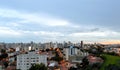 Top view of the city of Campinas during the sunset, in Brazil