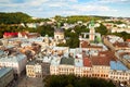 Top view from of the city hall in Lviv, Ukraine. Royalty Free Stock Photo