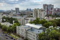 Top view of the city of Kharkiv at Pavlovo Pole city area