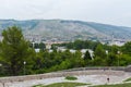 Top view of the city of Mostar. View from the Partisan Memorial Cemetery in Bosnia and Herzegovina.