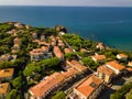 Top view of the city and the promenade located in Castiglioncello in Tuscany. Italy, Livorno