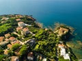 Top view of the city and the promenade located in Castiglioncello in Tuscany. Italy, Livorno