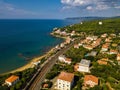 Top view of the city and the promenade located in Castiglioncello in Tuscany. Italy, Livorno