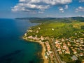 Top view of the city and the promenade located in Castiglioncello in Tuscany. Italy, Livorno