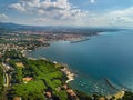 Top view of the city and the promenade located in Castiglioncello in Tuscany. Italy, Livorno