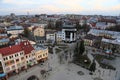 Top view on the city from Ratusha or Town Hall in Ivano-Frankivsk city, Ukraine